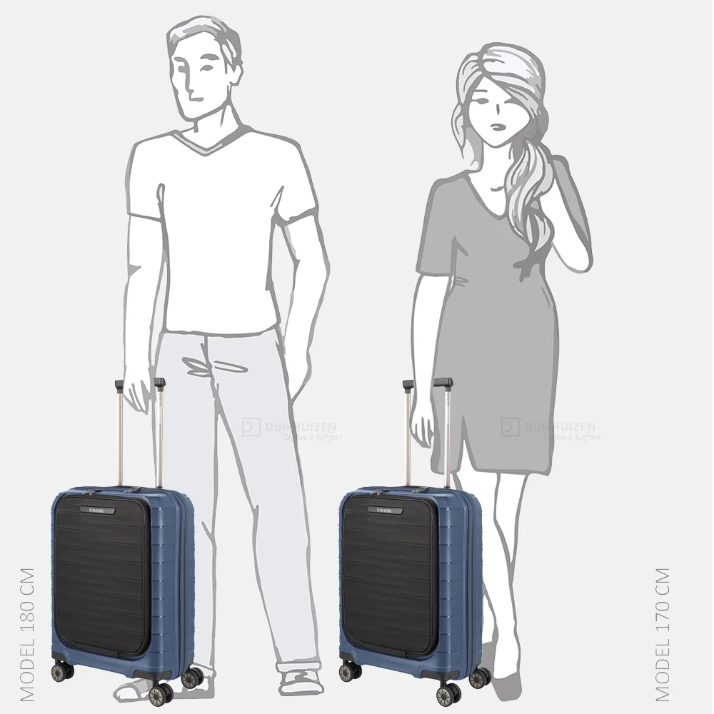 Travelite Mooby frontpocket handbagage koffer 55 cm blue bij Duifhuizen