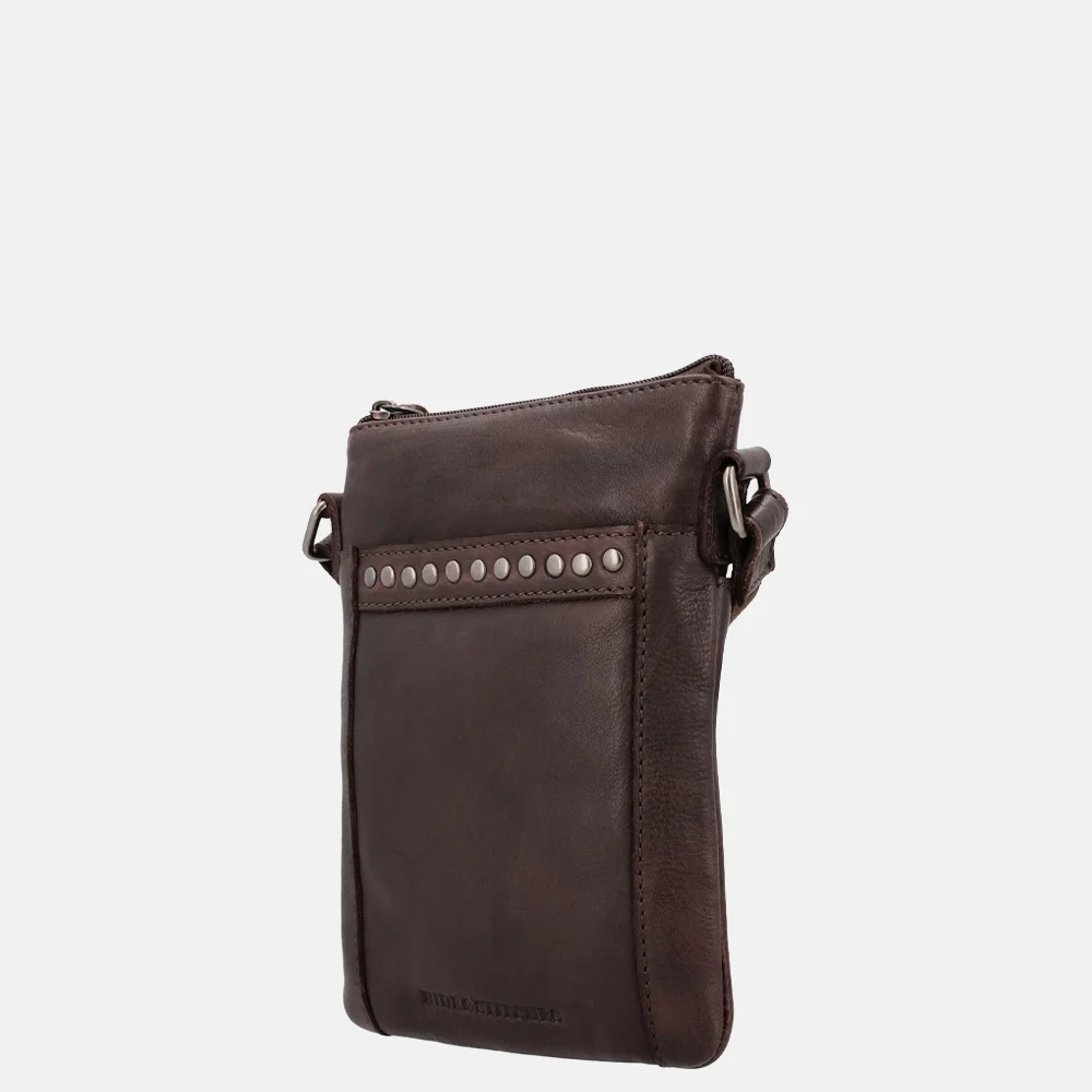 Hide & Stitches Redwood telefoontas studs donkerbruin bij Duifhuizen