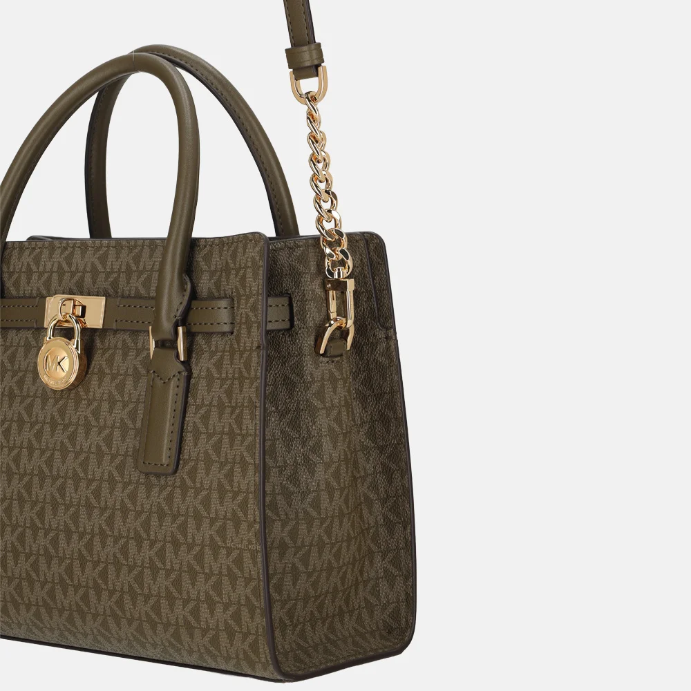 Michael Kors Hamilton moderne satchel handtas S loden bij Duifhuizen