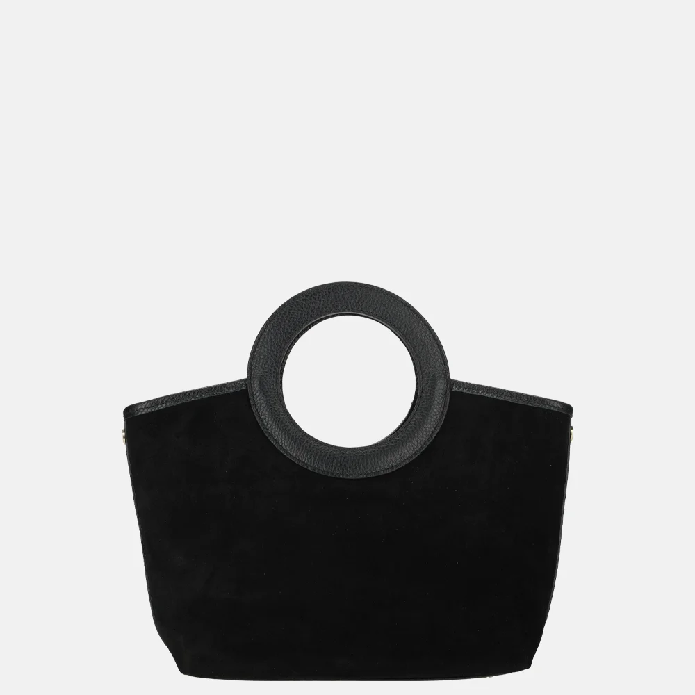 Charm London handtas suede zwart bij Duifhuizen