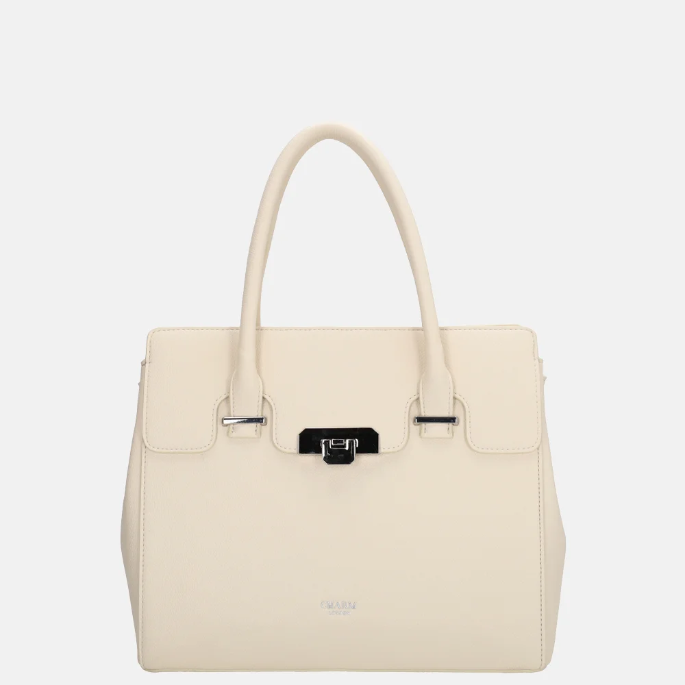 Charm London Soho handtas classic L creme bij Duifhuizen