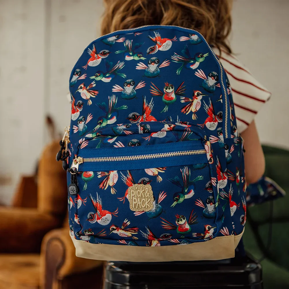 Pick and Pack Birds kinderrugzak M navy bij Duifhuizen
