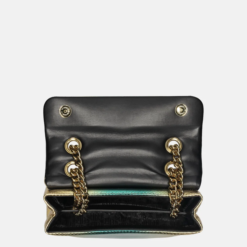 Kurt Geiger Kensington lizard schoudertas gold/combi bij Duifhuizen