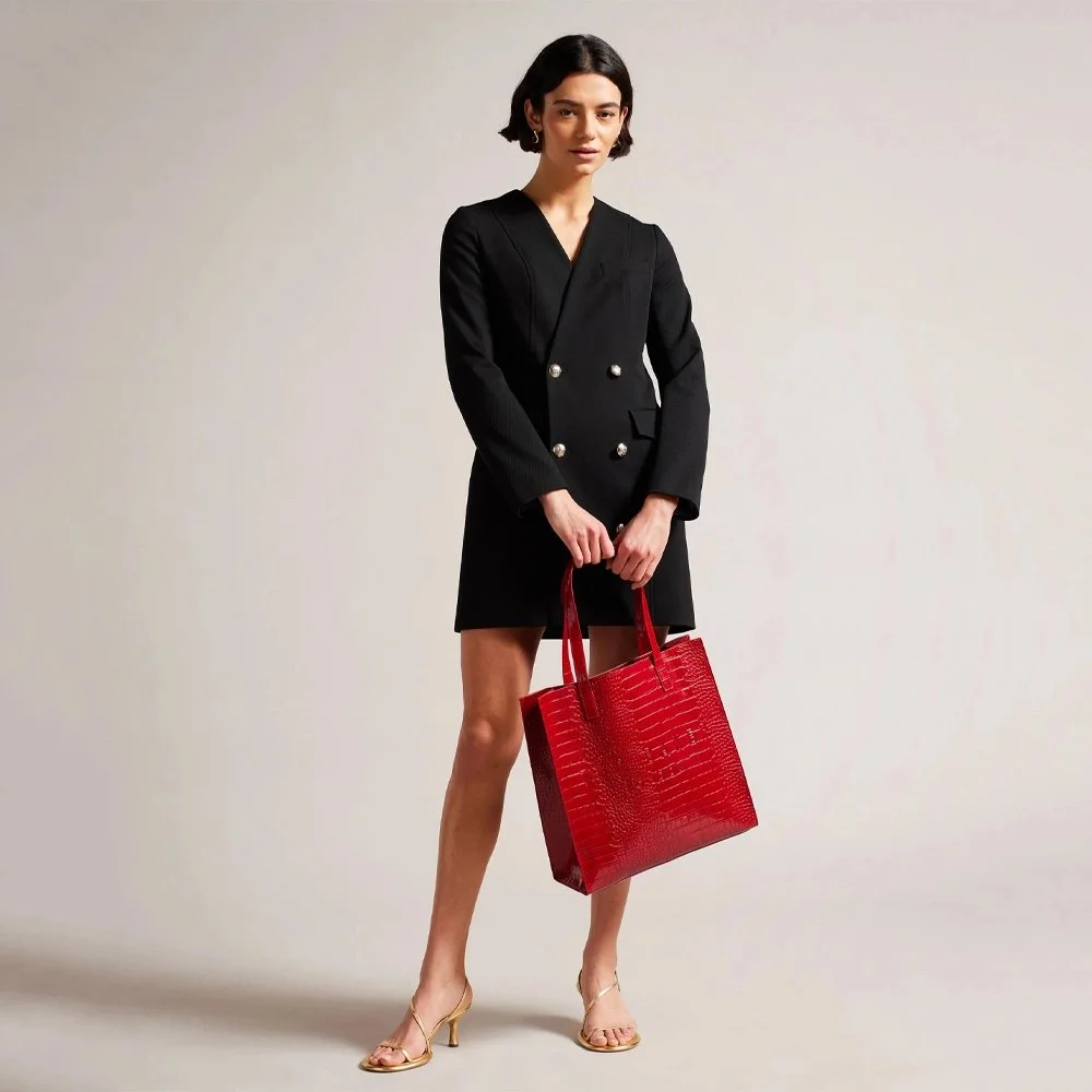 Ted Baker Croccon shopper L red bij Duifhuizen