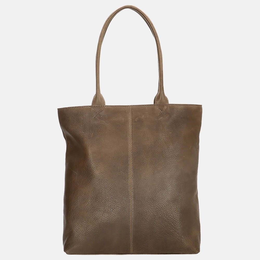 Micmacbags Côte d' Azur shopper dark taupe bij Duifhuizen
