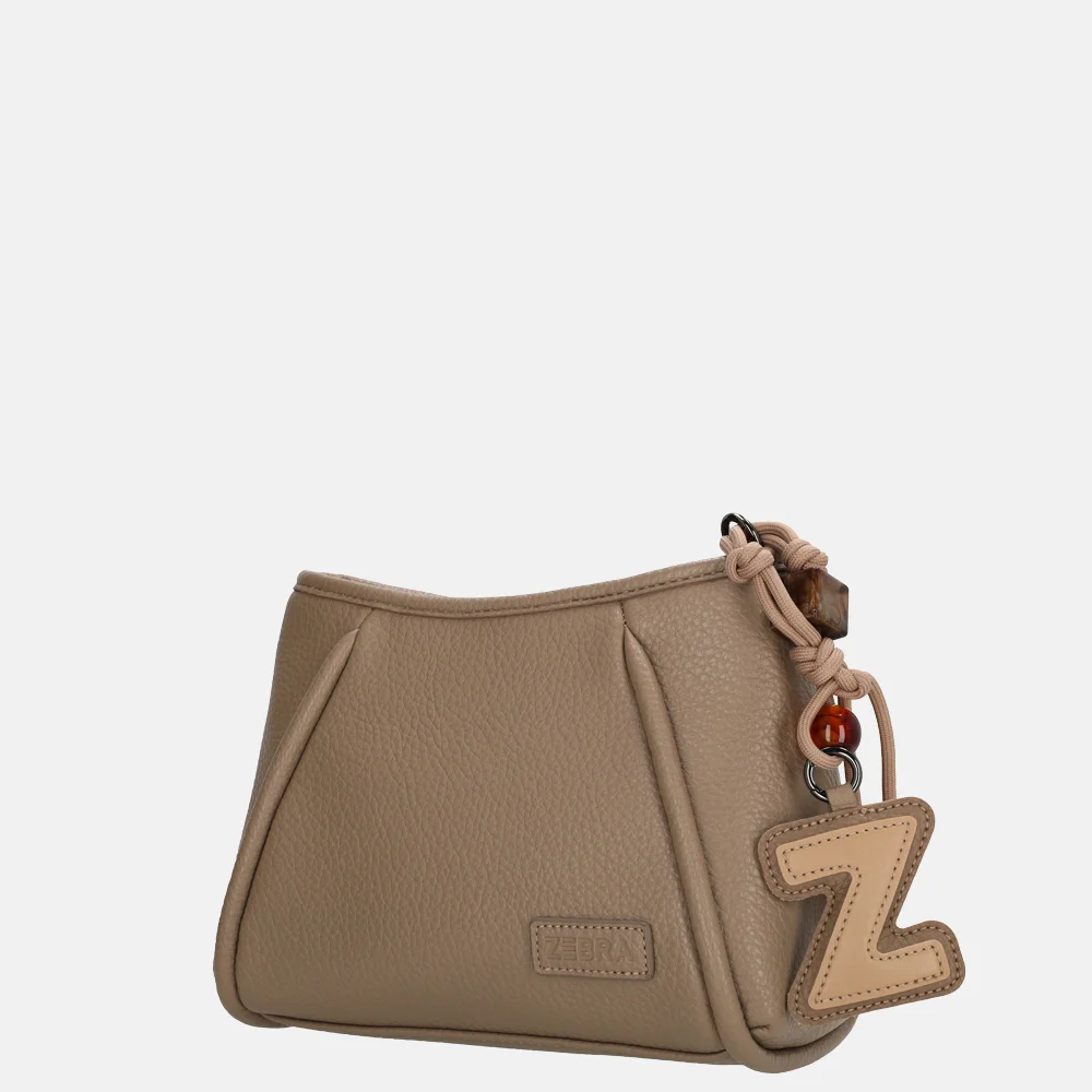 Zebra Trends Sofie crossbody tas taupe bij Duifhuizen