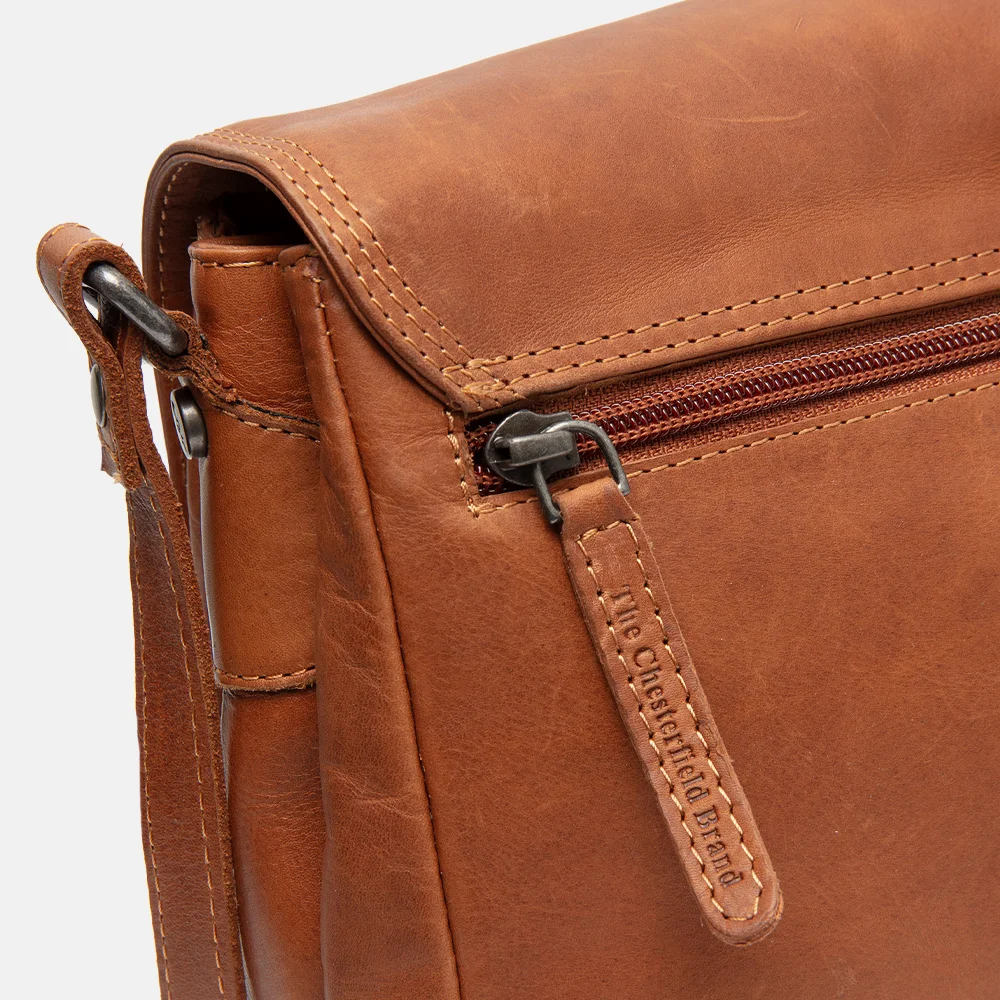 Chesterfield Laverton crossbody tas cognac bij Duifhuizen