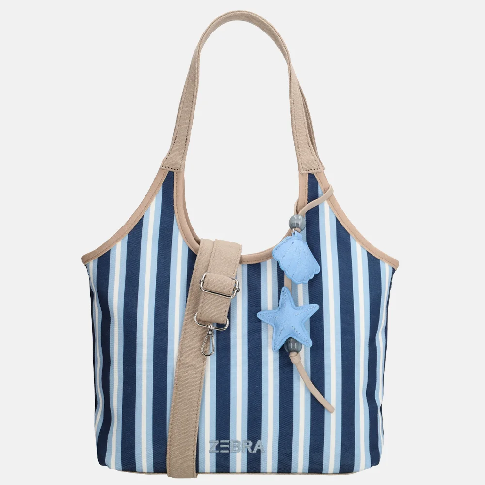 Zebra Trends Mira shopper streep M middenblauw