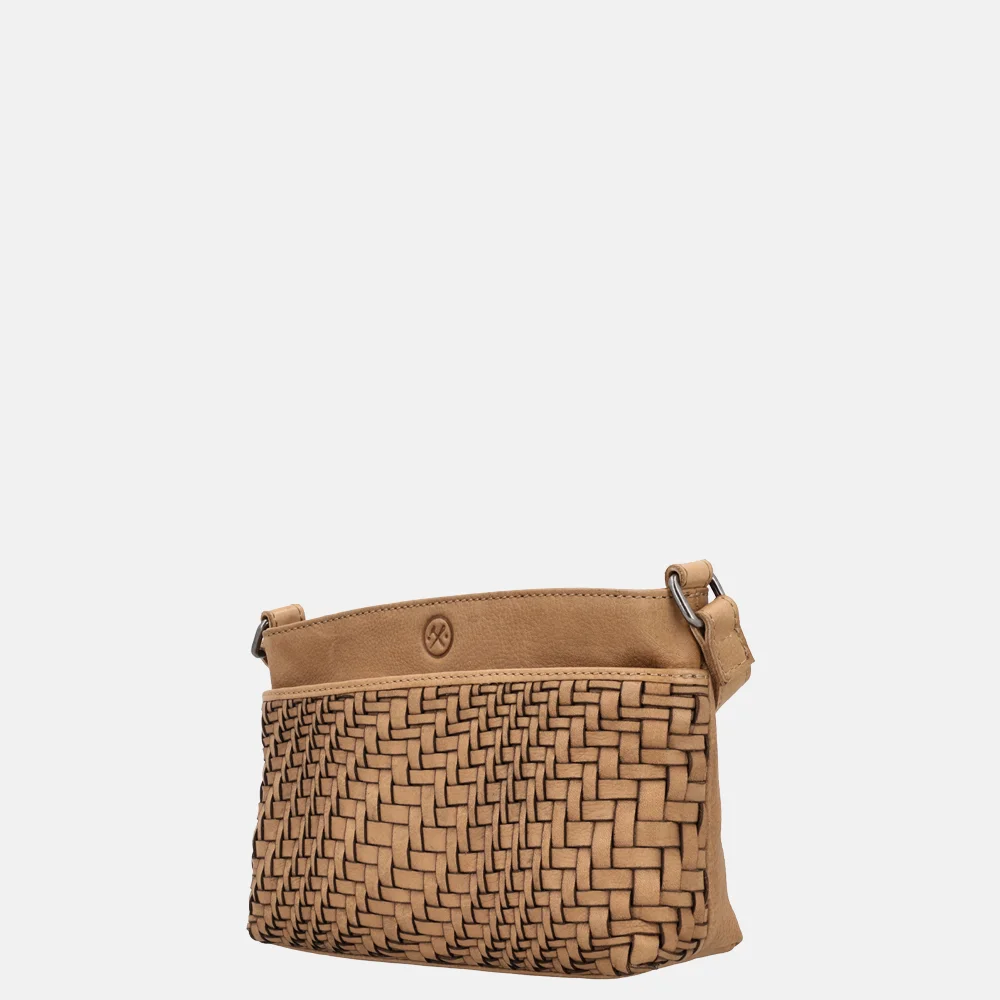 Hide & Stitches Inspired crossbody tas zand bij Duifhuizen