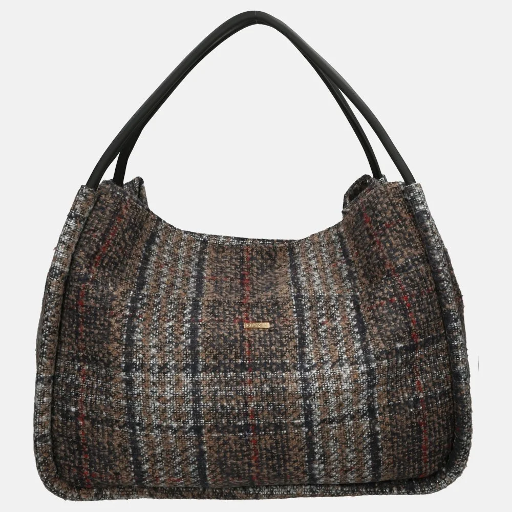 Day-et Woolen Check shopper mega brown bij Duifhuizen