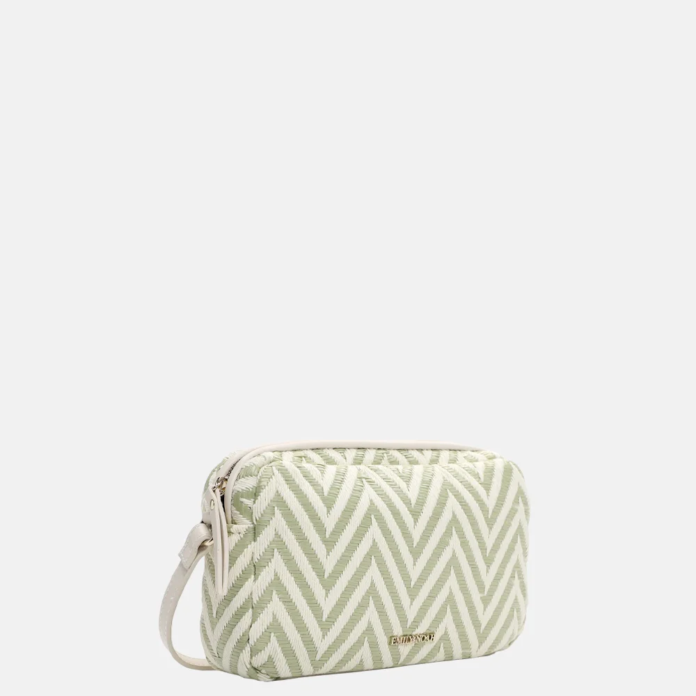 Emily & Noah Raffia crossbody tas pistachio bij Duifhuizen