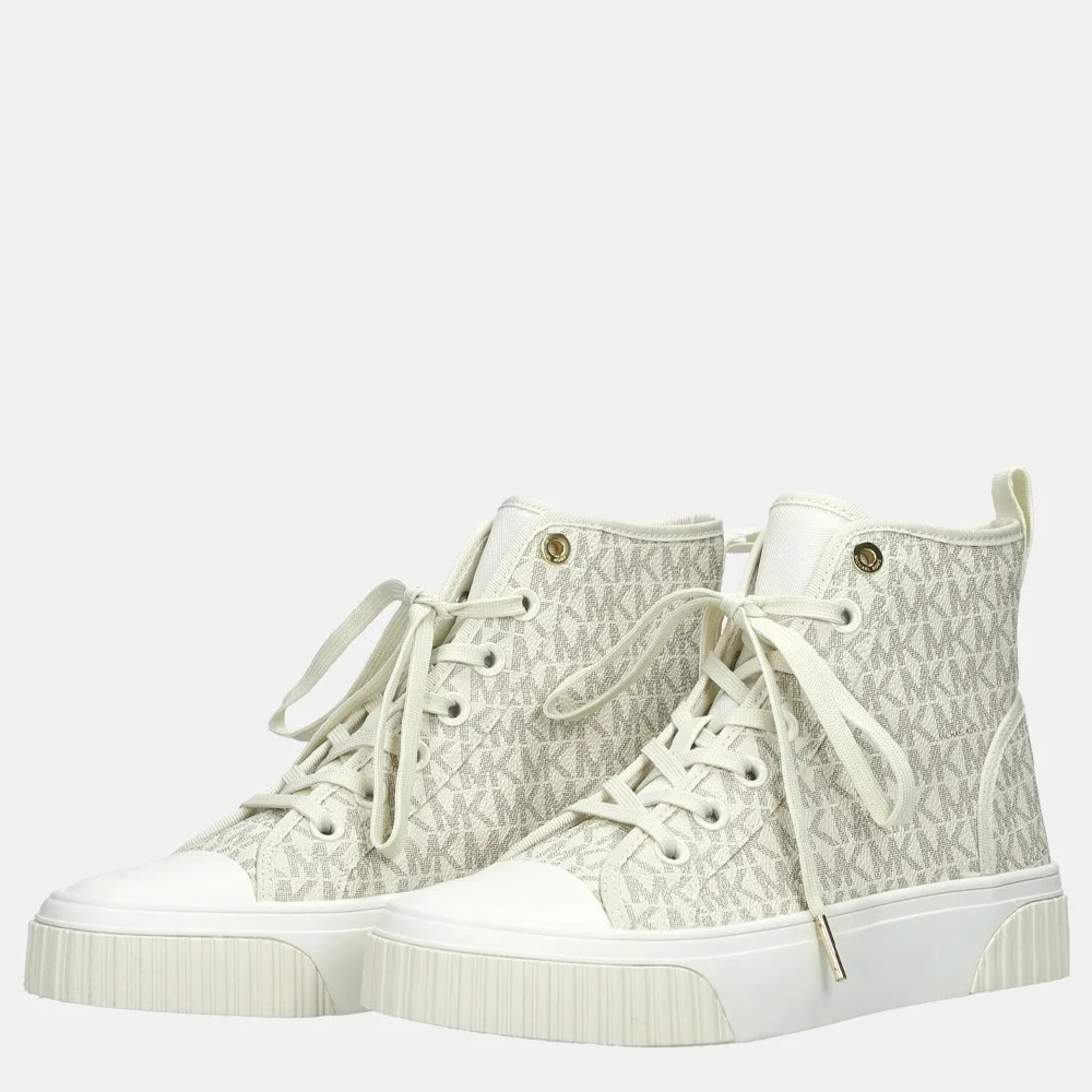 Michael Kors Gertie high top sneakers vanille bij Duifhuizen