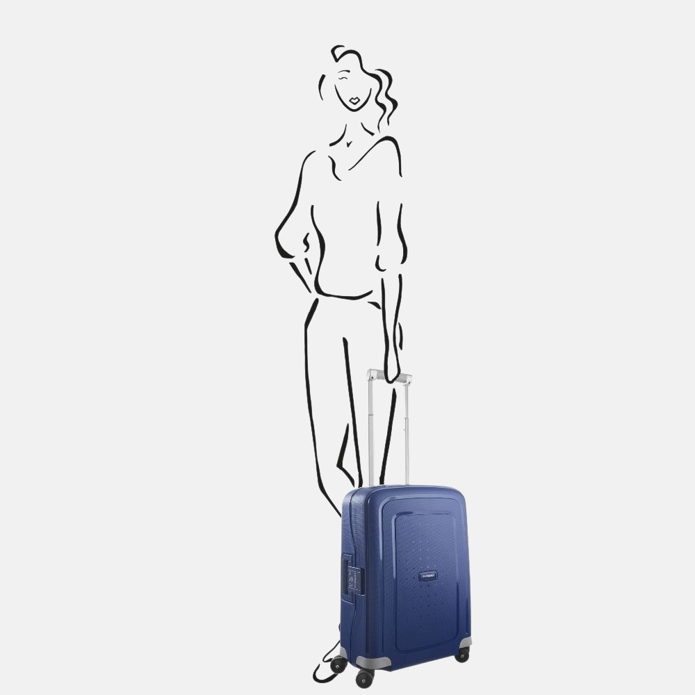 Samsonite S'Cure spinner 55 cm dark blue bij Duifhuizen