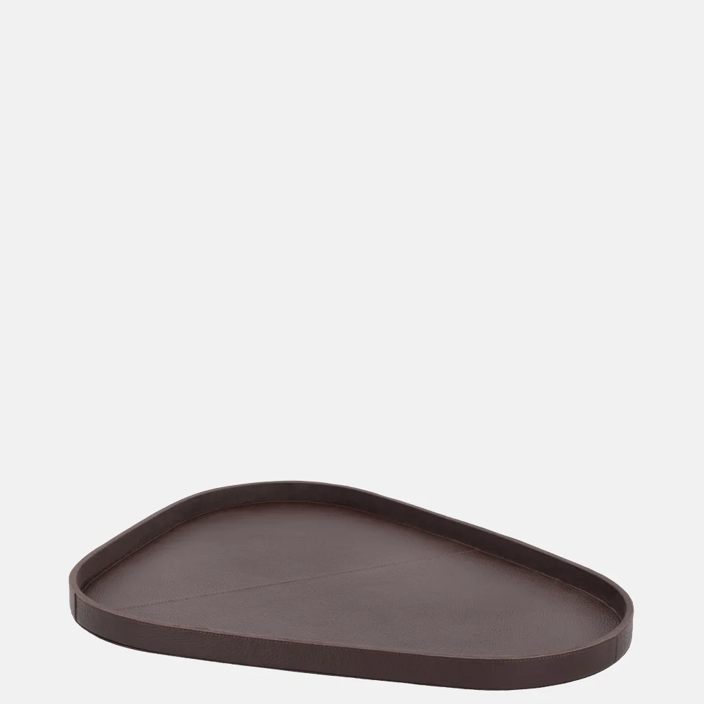 Chamada leren dienblad organisch effen L donkerbruin