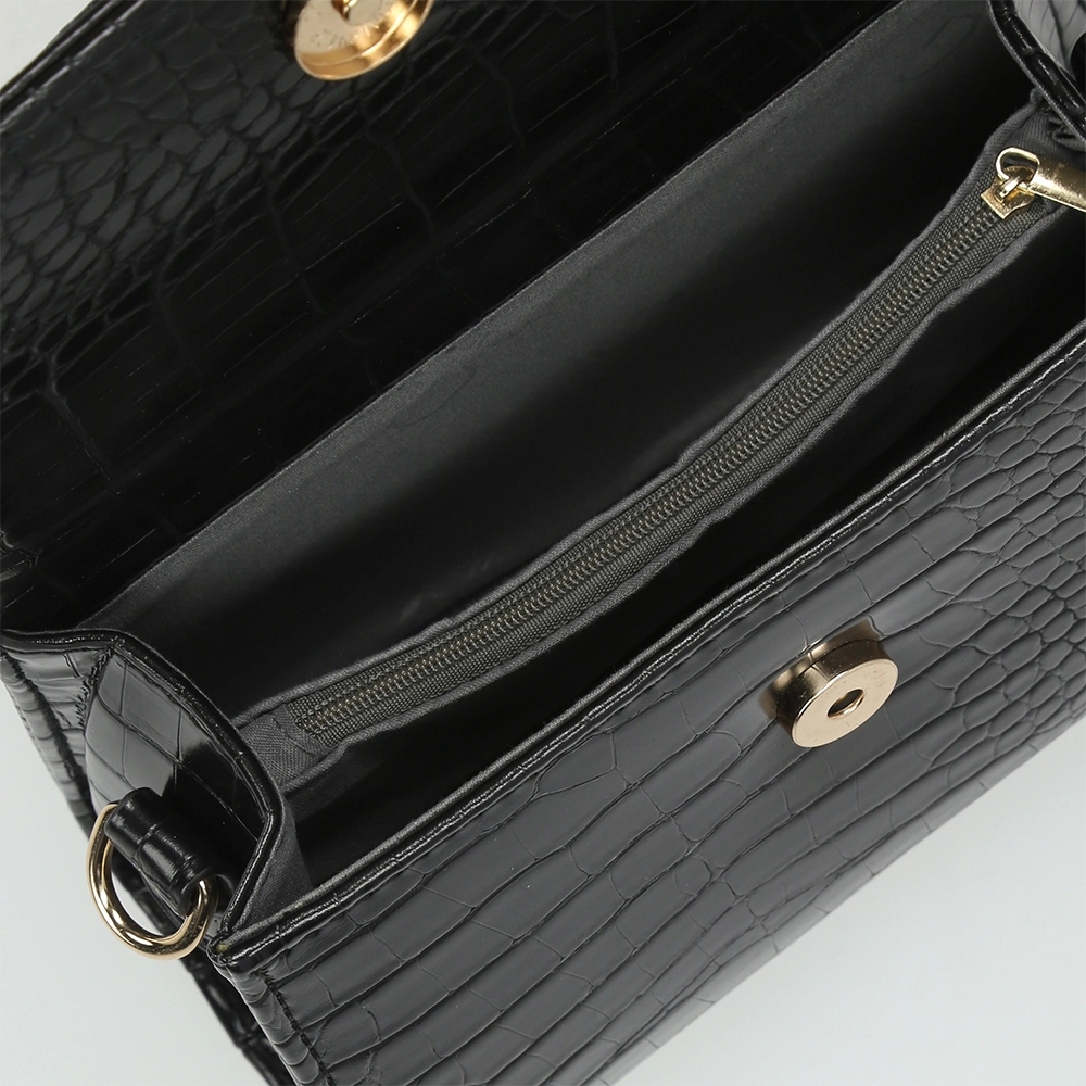 Firenze crossbody tas croco black bij Duifhuizen