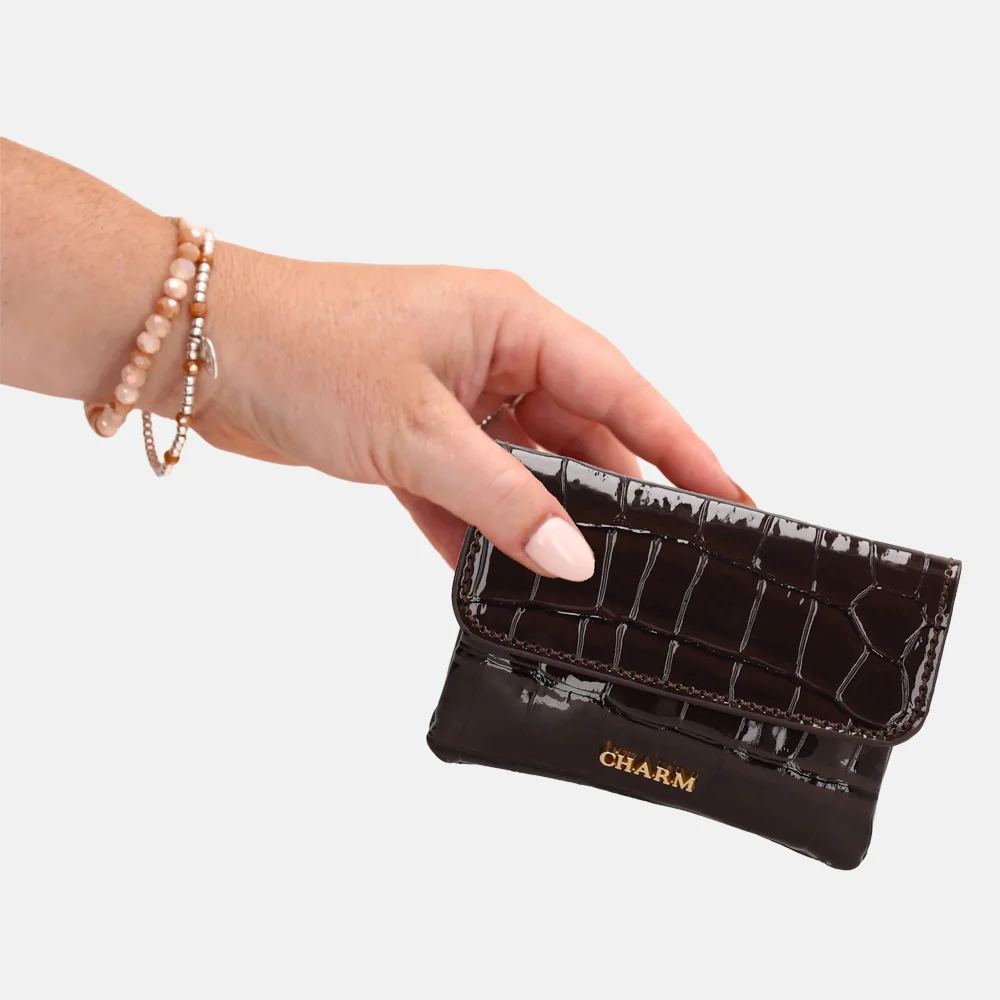 Charm London Knightbridge portemonnee S donkerbruin bij Duifhuizen