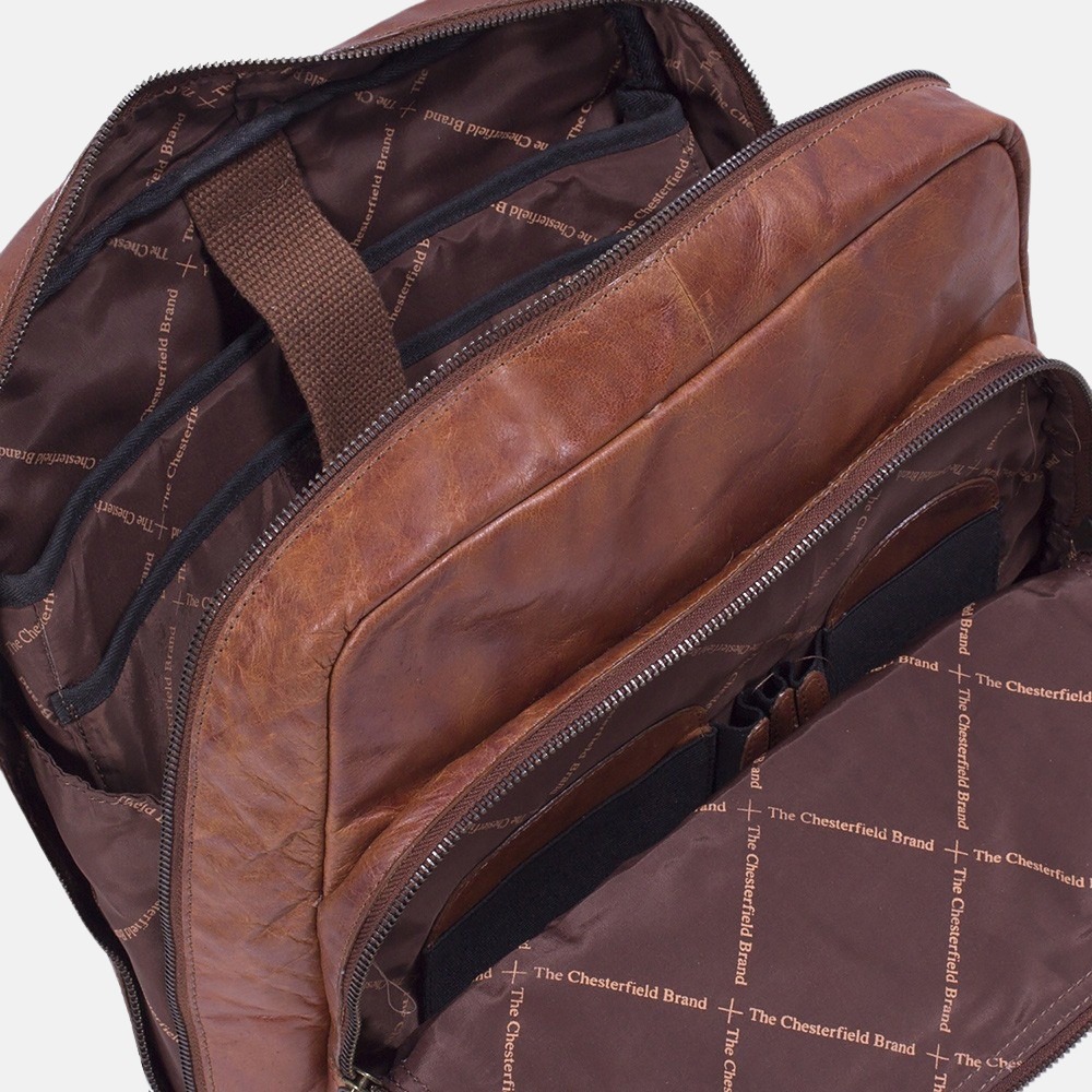 Chesterfield Maci rugzak 15.4 inch cognac bij Duifhuizen