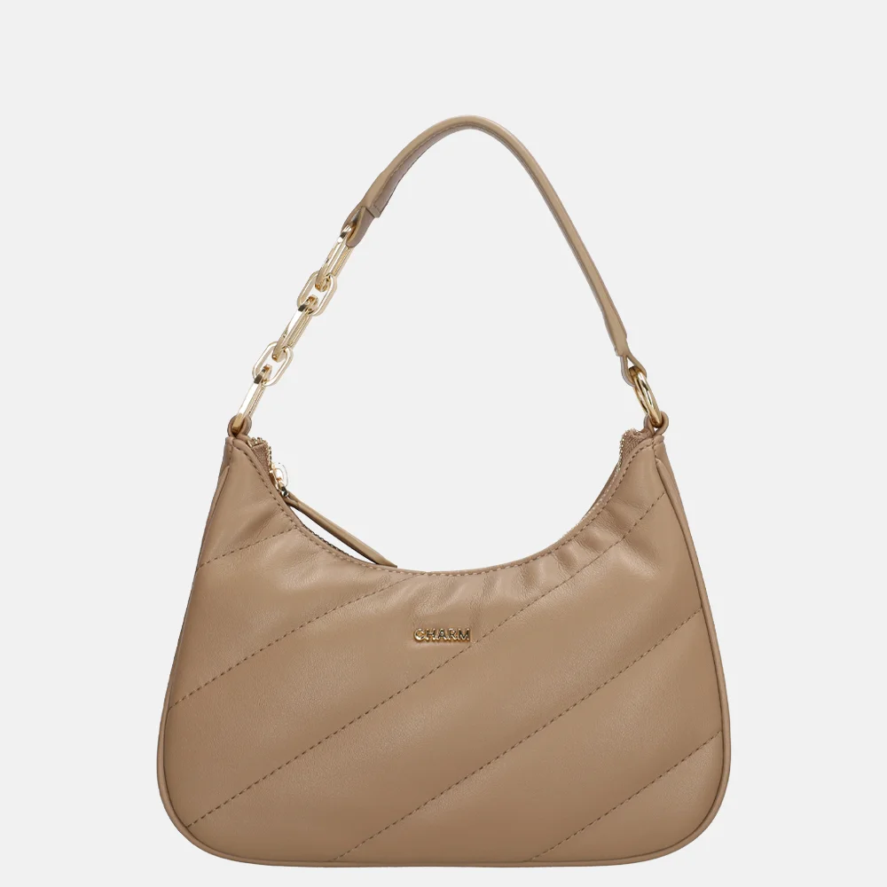 Charm London Viodante handtas taupe bij Duifhuizen