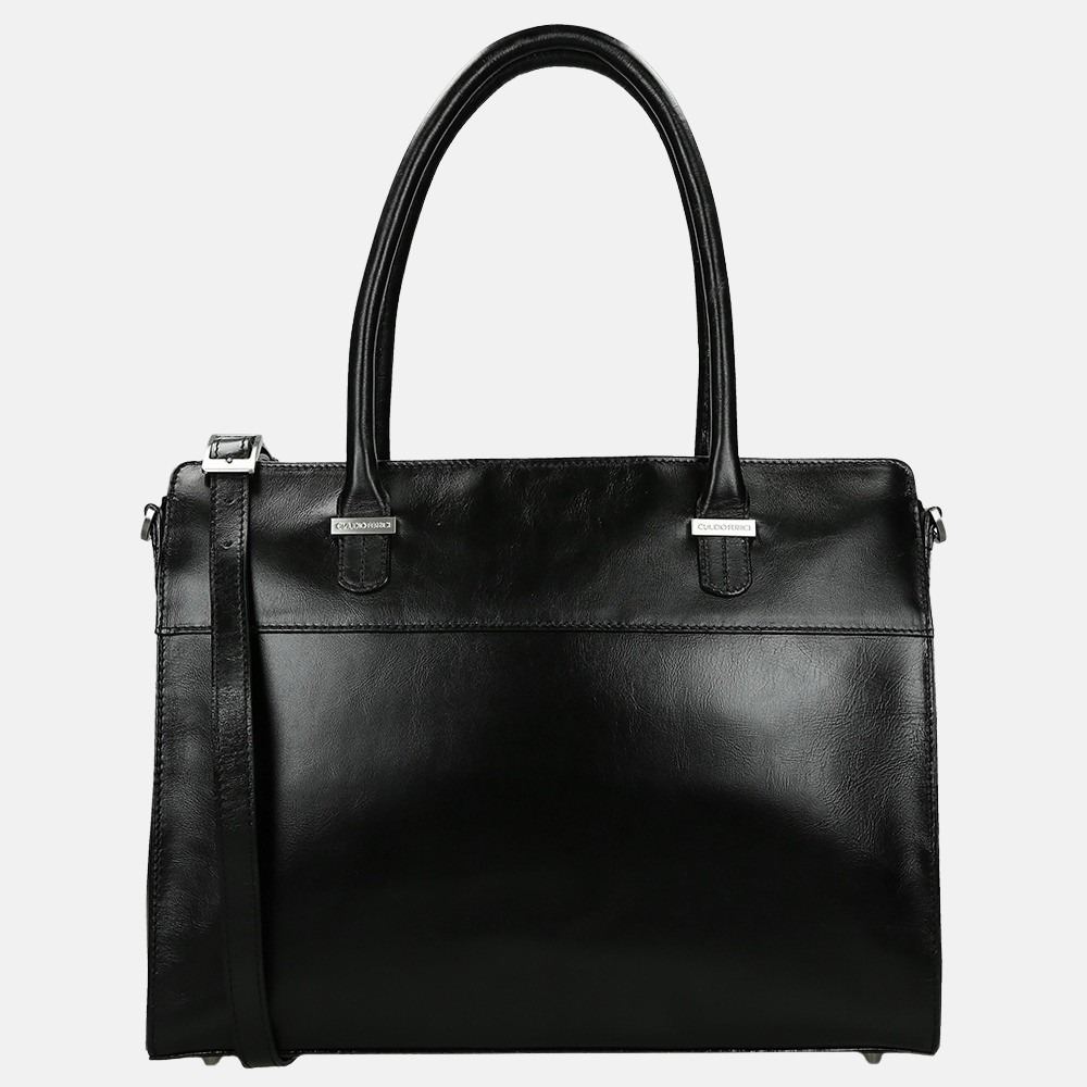 Claudio Ferrici Classico shopper 13.3 inch black bij Duifhuizen