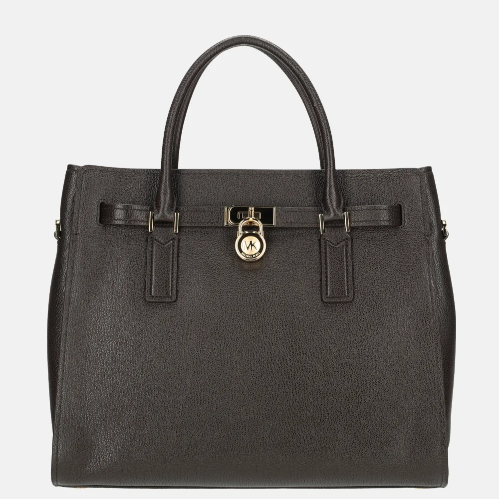 Michael Kors Hamilton handtas L chocolate bij Duifhuizen