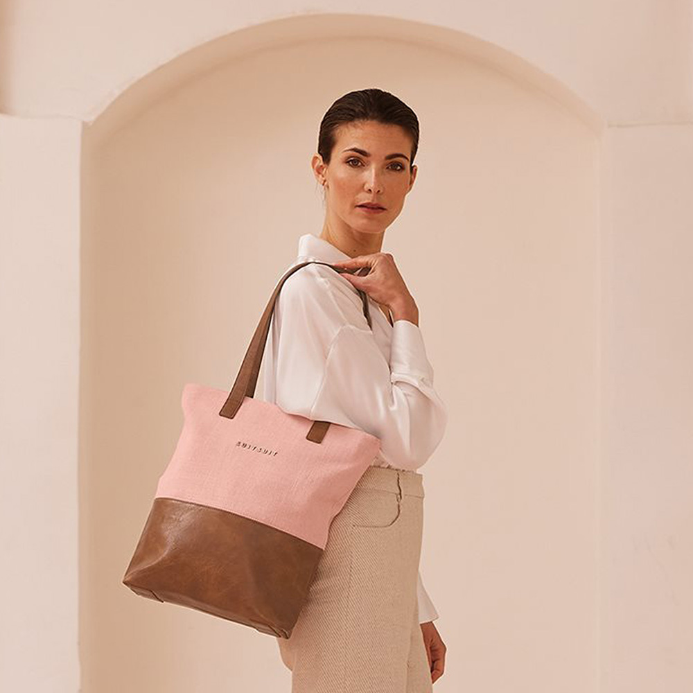 SUITSUIT Fab Seventies Upright bag shopper coral cloud bij Duifhuizen