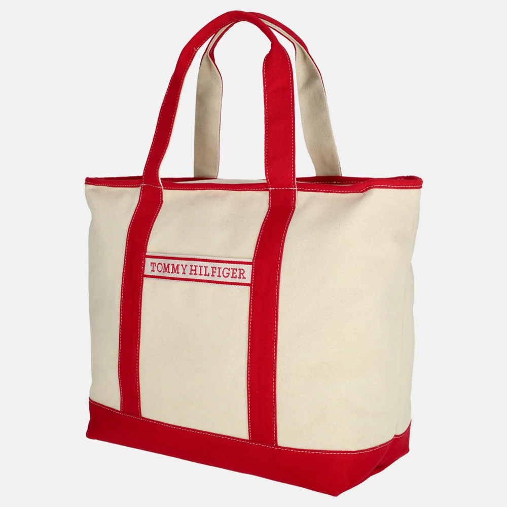 Tommy Hilfiger canvas tote shopper red bij Duifhuizen