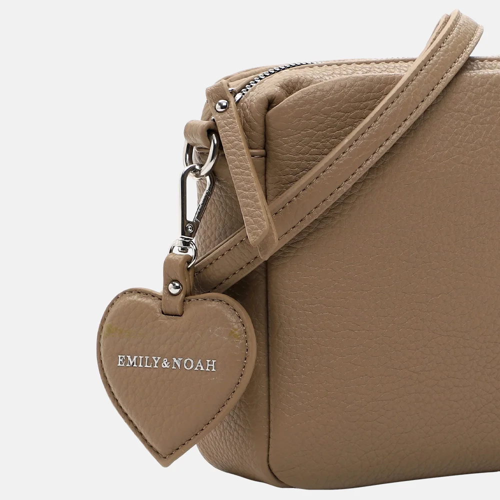 Emily & Noah Enie crossbody tas taupe bij Duifhuizen