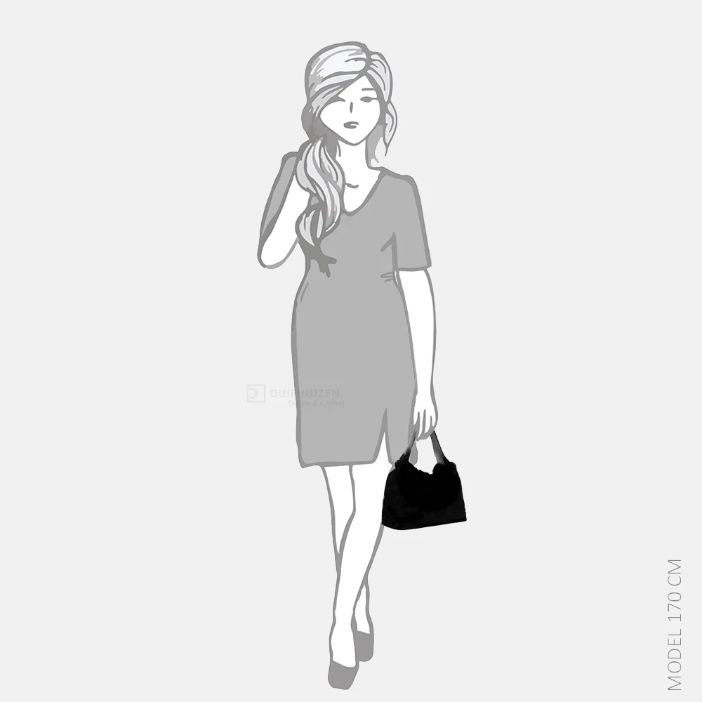 Emily & Noah faux fur handtas XS black bij Duifhuizen