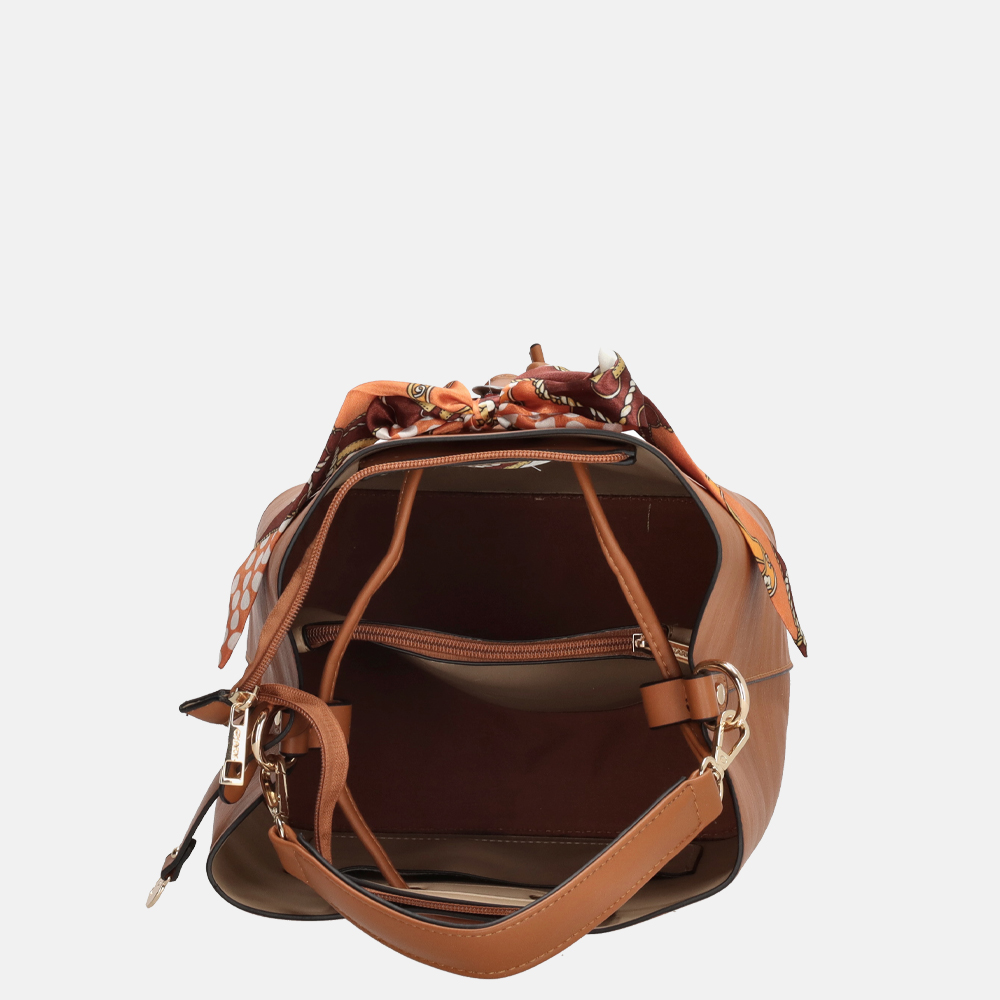 Charm London Leichester handtas cognac bij Duifhuizen