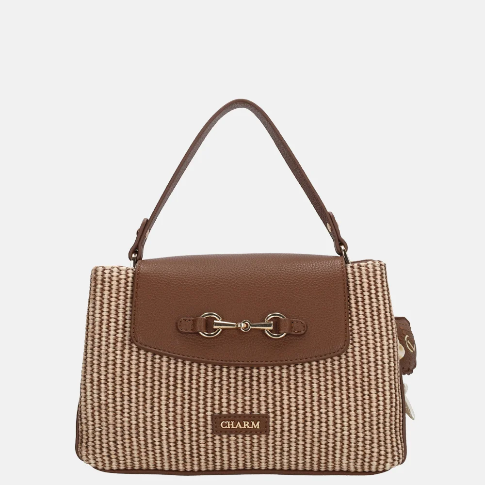 Charm London Santorini handtas 2vaks overslag bruin bij Duifhuizen
