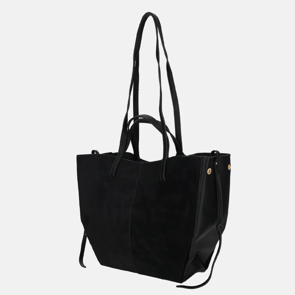 Firenze Suedine shopper L black bij Duifhuizen