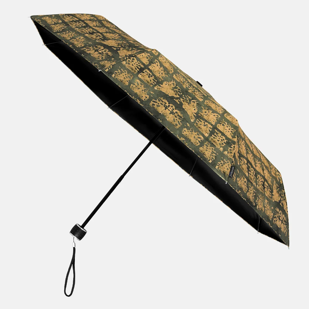 Impliva opvouwbare paraplu beige groen multi bij Duifhuizen