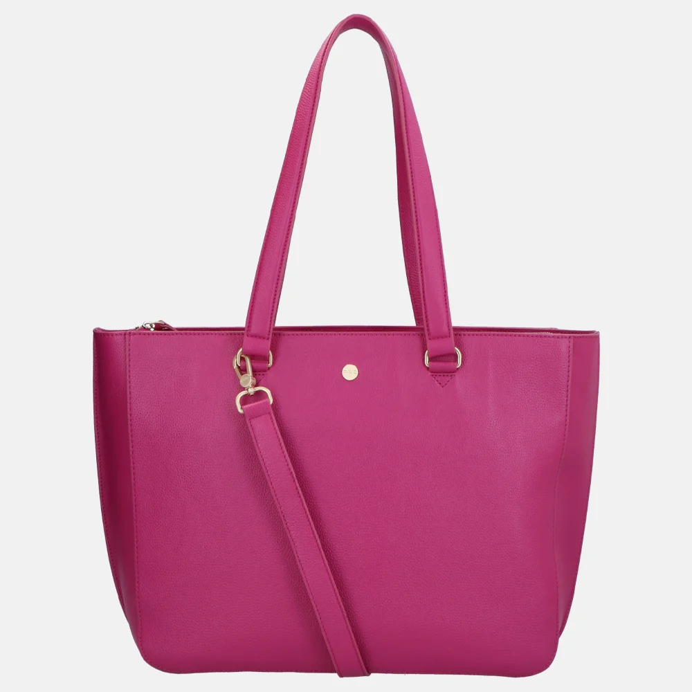 FMME Caithy laptoptas 15 inch fuchsia bij Duifhuizen