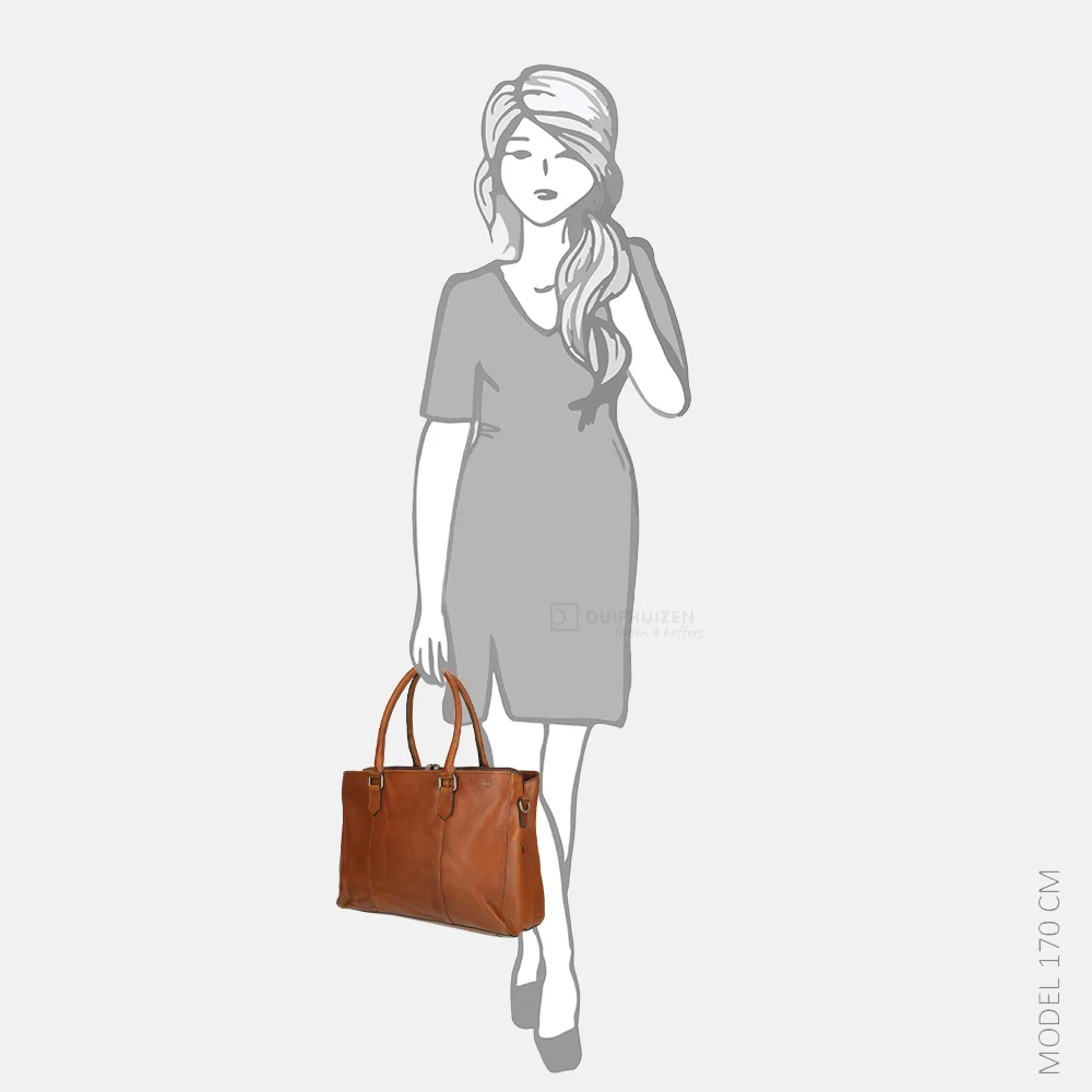 Berba Lucca laptoptas/shopper brandy bij Duifhuizen