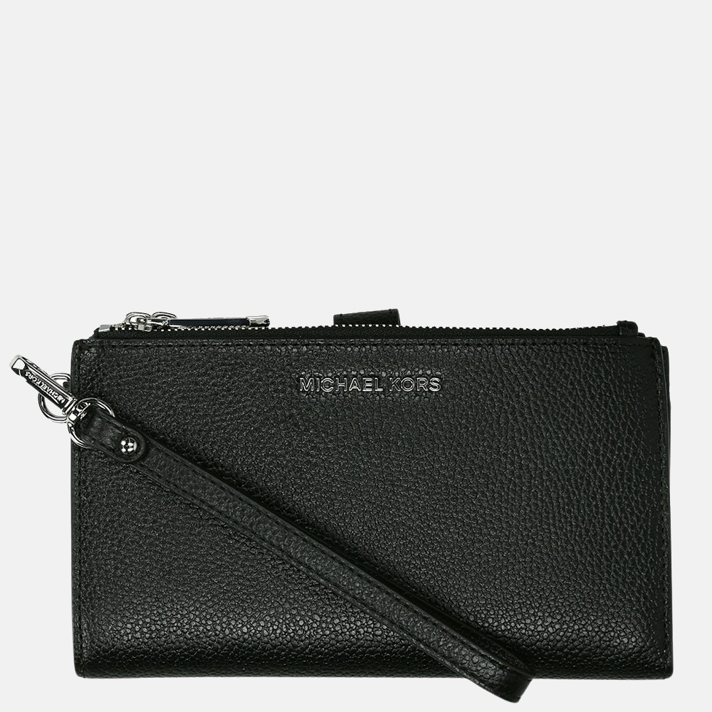 Michael Kors Jet Set Double Zip Wristlet portemonnee black bij Duifhuizen