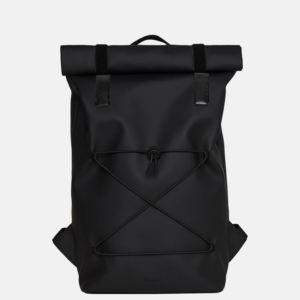 Rains Velcro Rolltop Backpack rugzak black