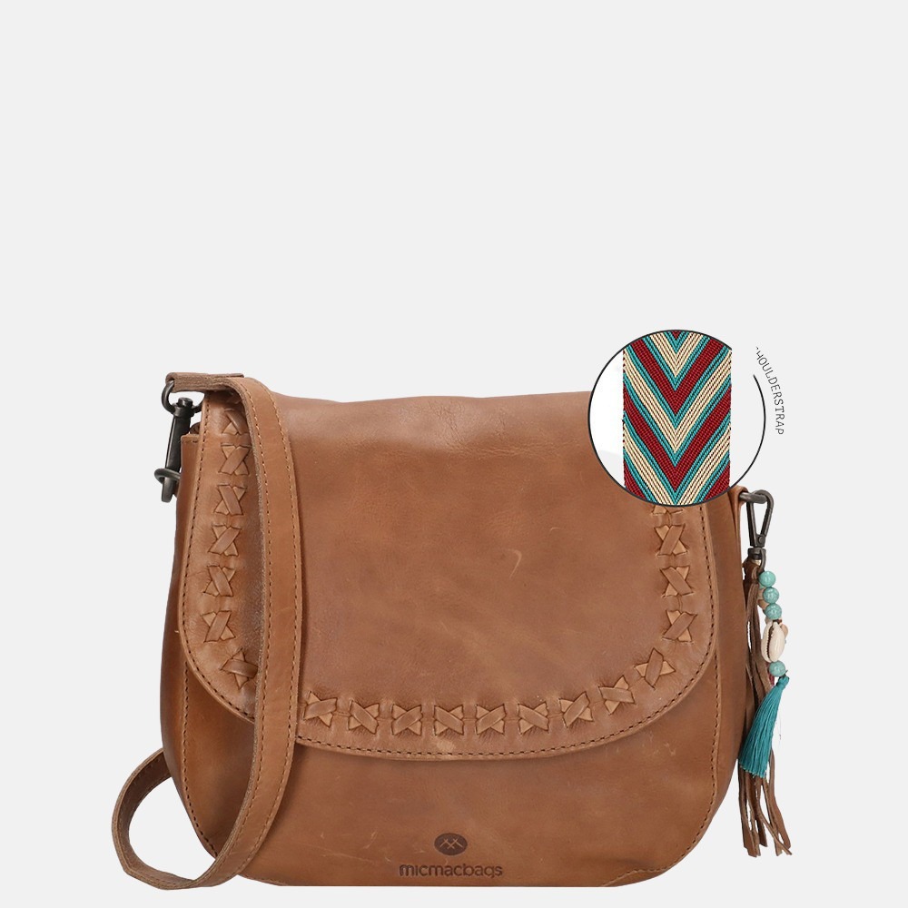 Micmacbags Friendship crossbody brown bij Duifhuizen