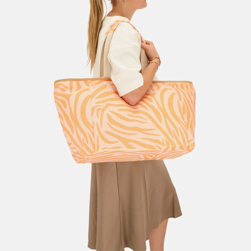 Zebra Trends strandtas zebra orange bij Duifhuizen