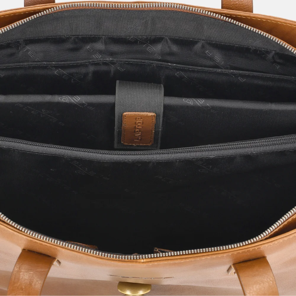 Plevier Burns shopper 16 inch cognac bij Duifhuizen