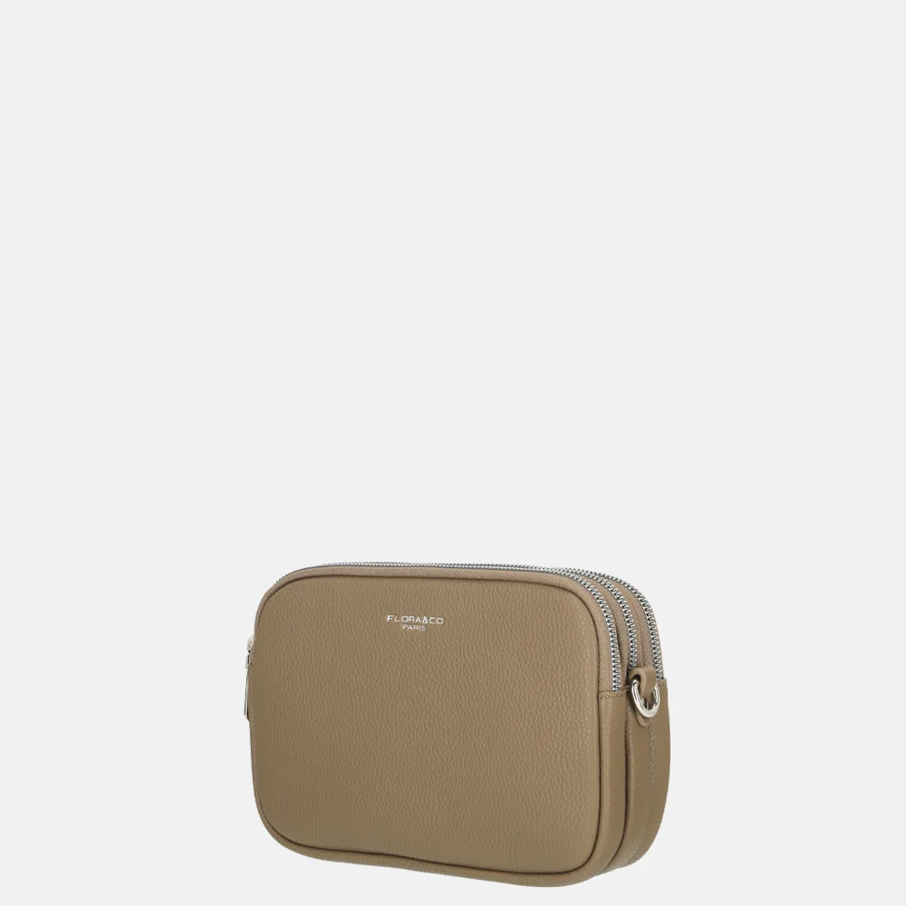 Flora & Co crossbody tas taupe bij Duifhuizen