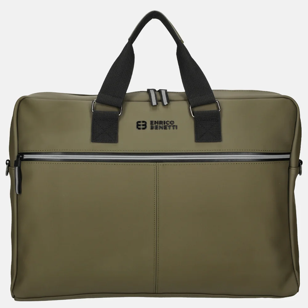 Enrico Benetti Bergen laptoptas 17 inch olive bij Duifhuizen