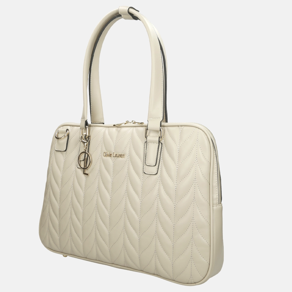 Olivia Lauren laptoptas creme bij Duifhuizen