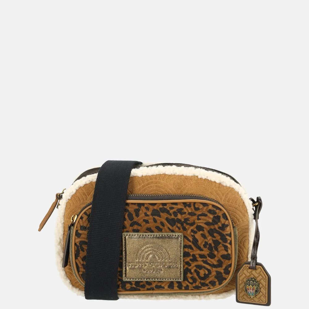 Kurt Geiger Southbank schoudertas suede camel multi bij Duifhuizen