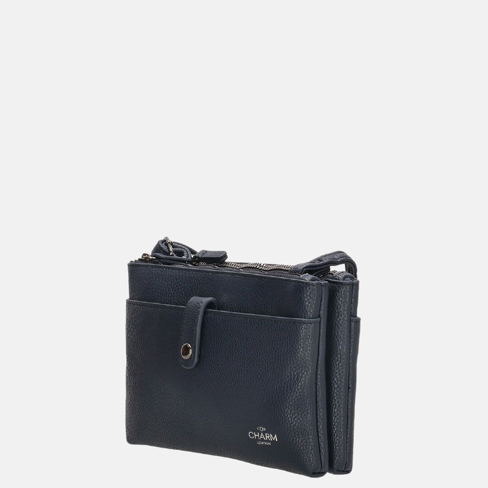 Charm London Stratford crossbody tas blue bij Duifhuizen