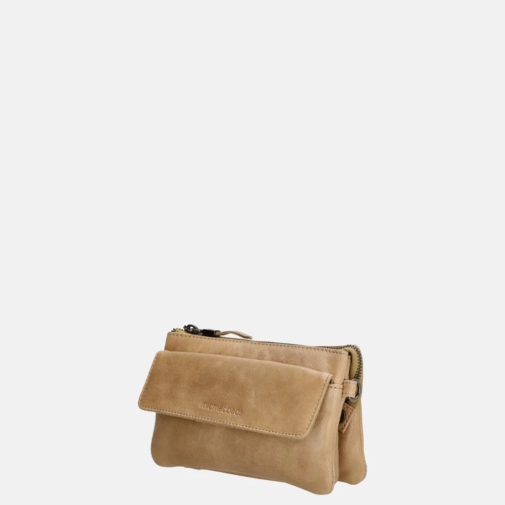 Hide & Stitches Porto crossbody tas S taupe bij Duifhuizen