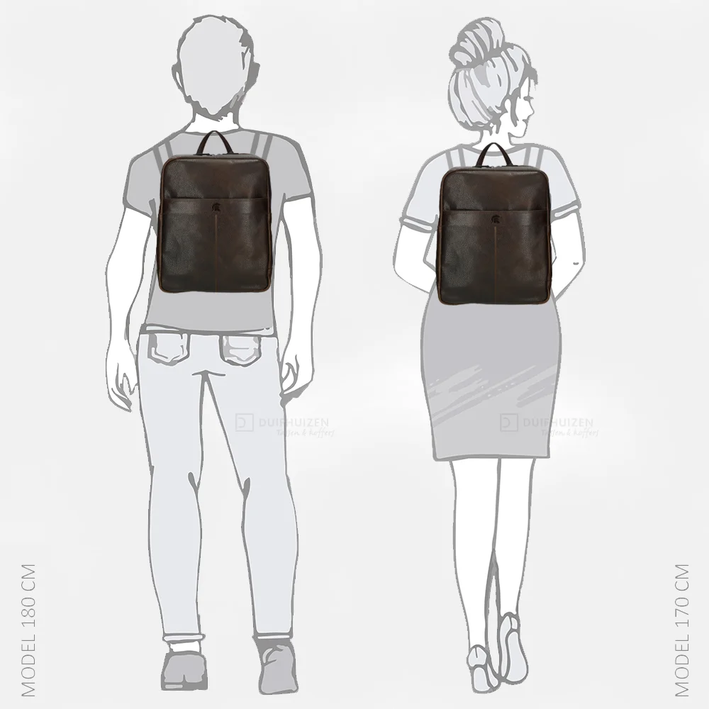 Pylos 59 Sarda rugzak dark brown bij Duifhuizen