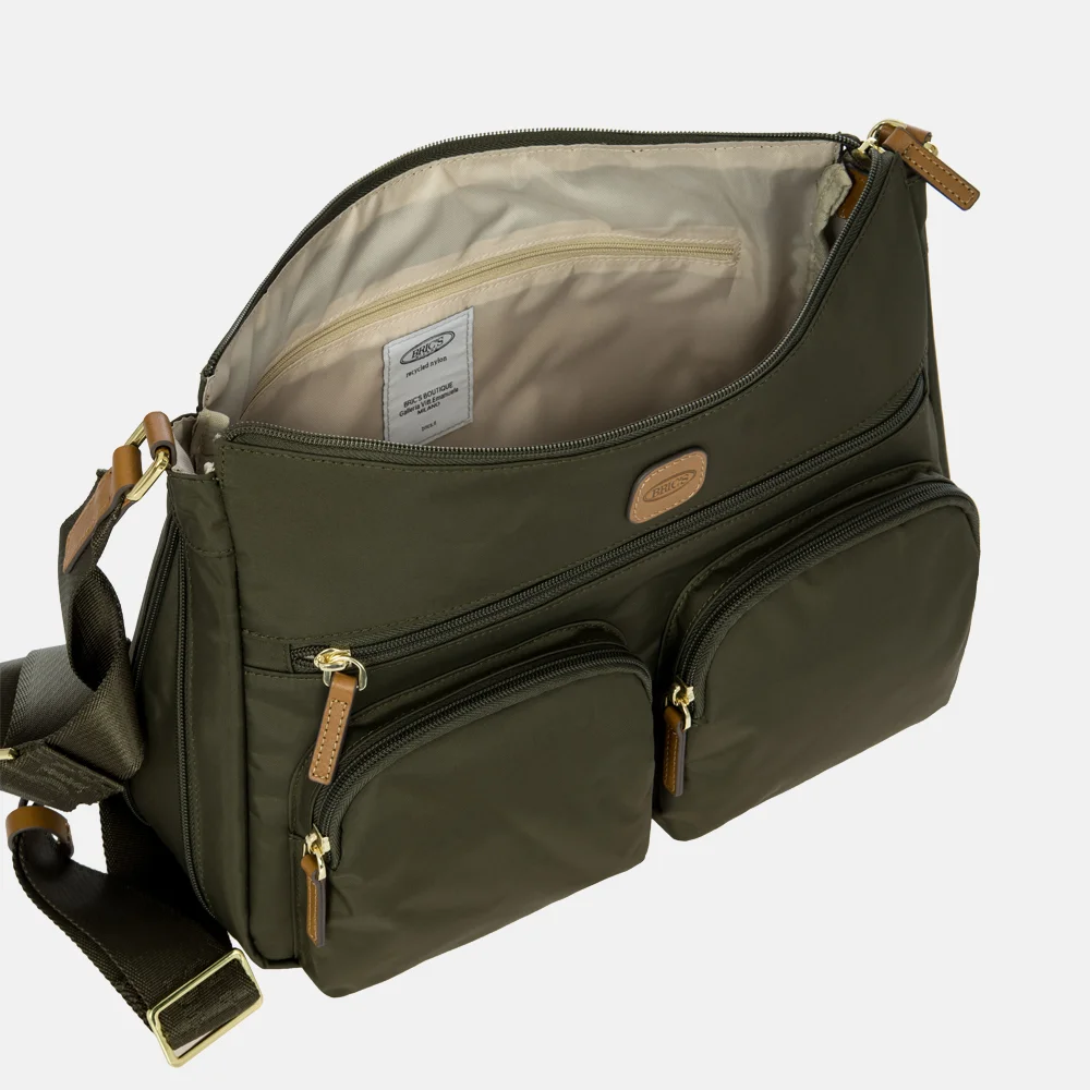 Bric's schoudertas olive bij Duifhuizen
