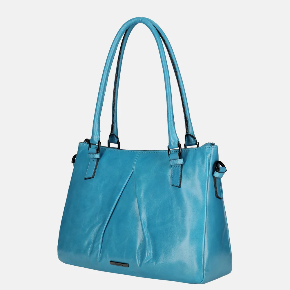 Claudio Ferrici Pelle Vecchia schoudertas blue bij Duifhuizen