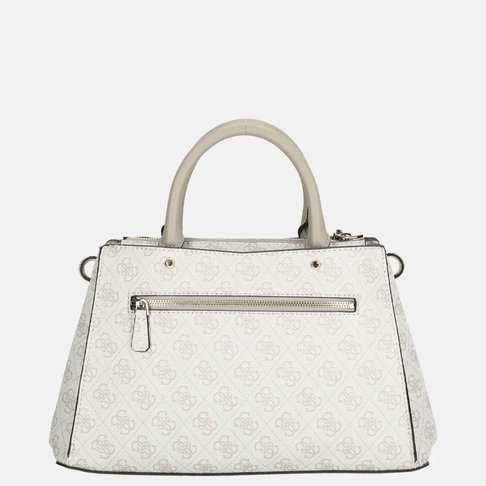 Guess Zamira Luxury handtas dark taupe logo bij Duifhuizen