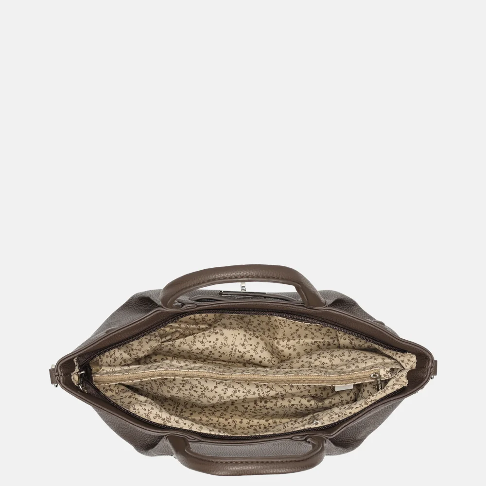 Flora & Co handtas chocolat bij Duifhuizen